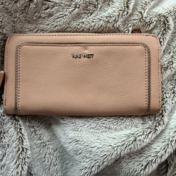 Nine West Handbags - Nine West Pink Pebbled Leather Wallet